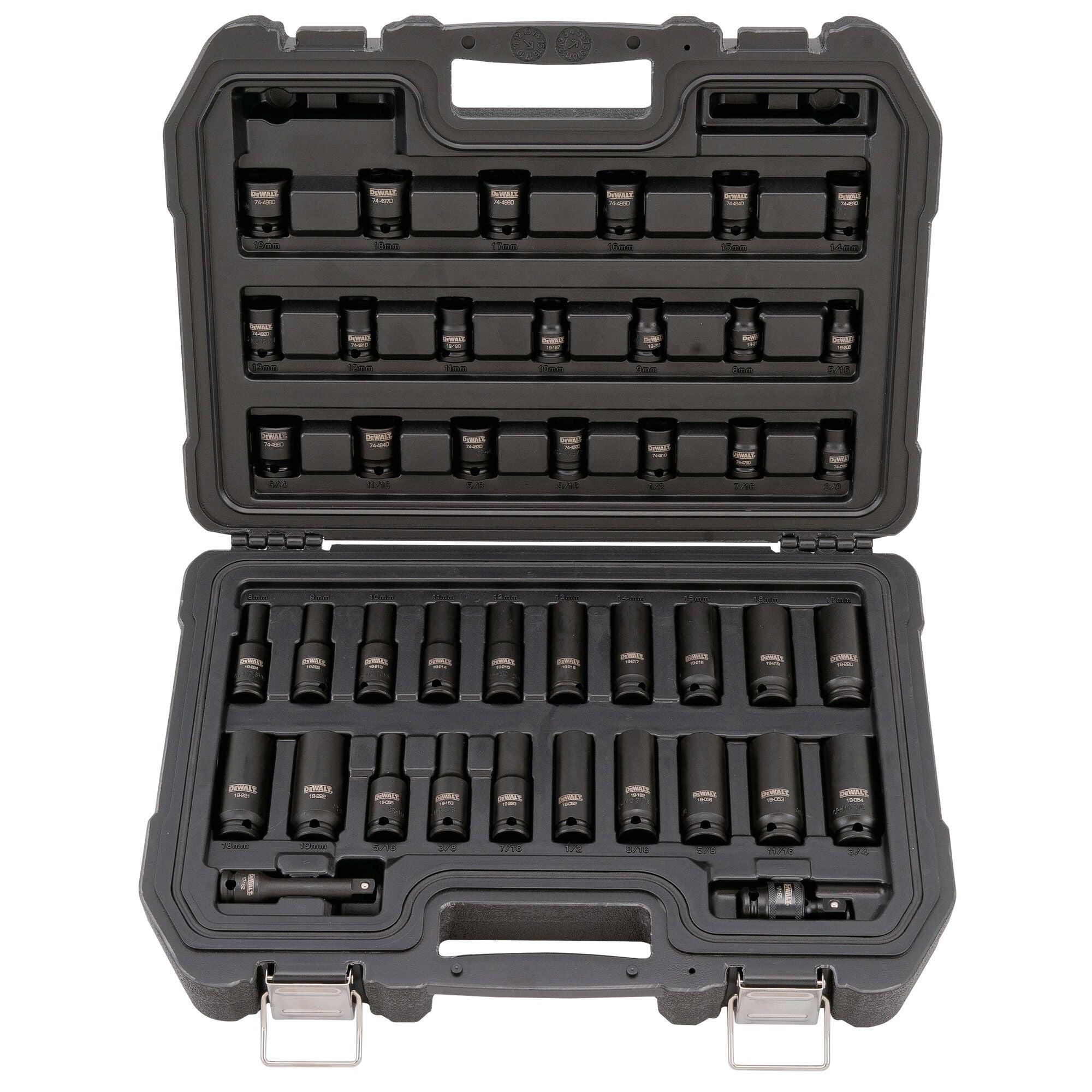 DeWALT 3/8" Impact Drive Socket Set 42 pc. Imperial/Metric Standard and Deep Well