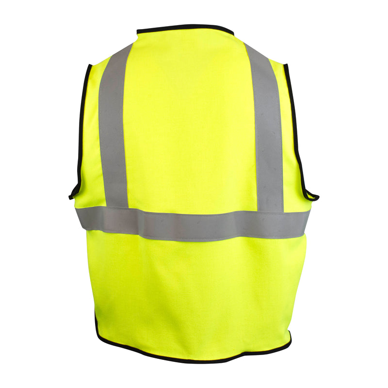 Green Color Blocked FR Vest Solid 5.5 Oz DH Cat 1 Class 2