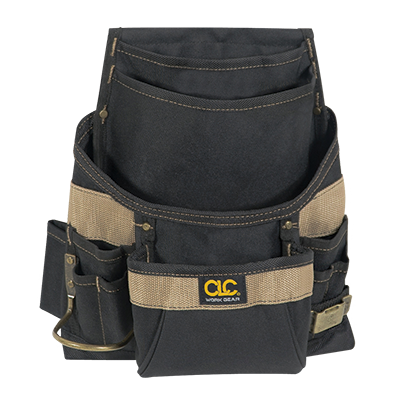 CLC Heavy Duty Nail & Tool Bag | 11 Pockets With Steel Hammer Loop