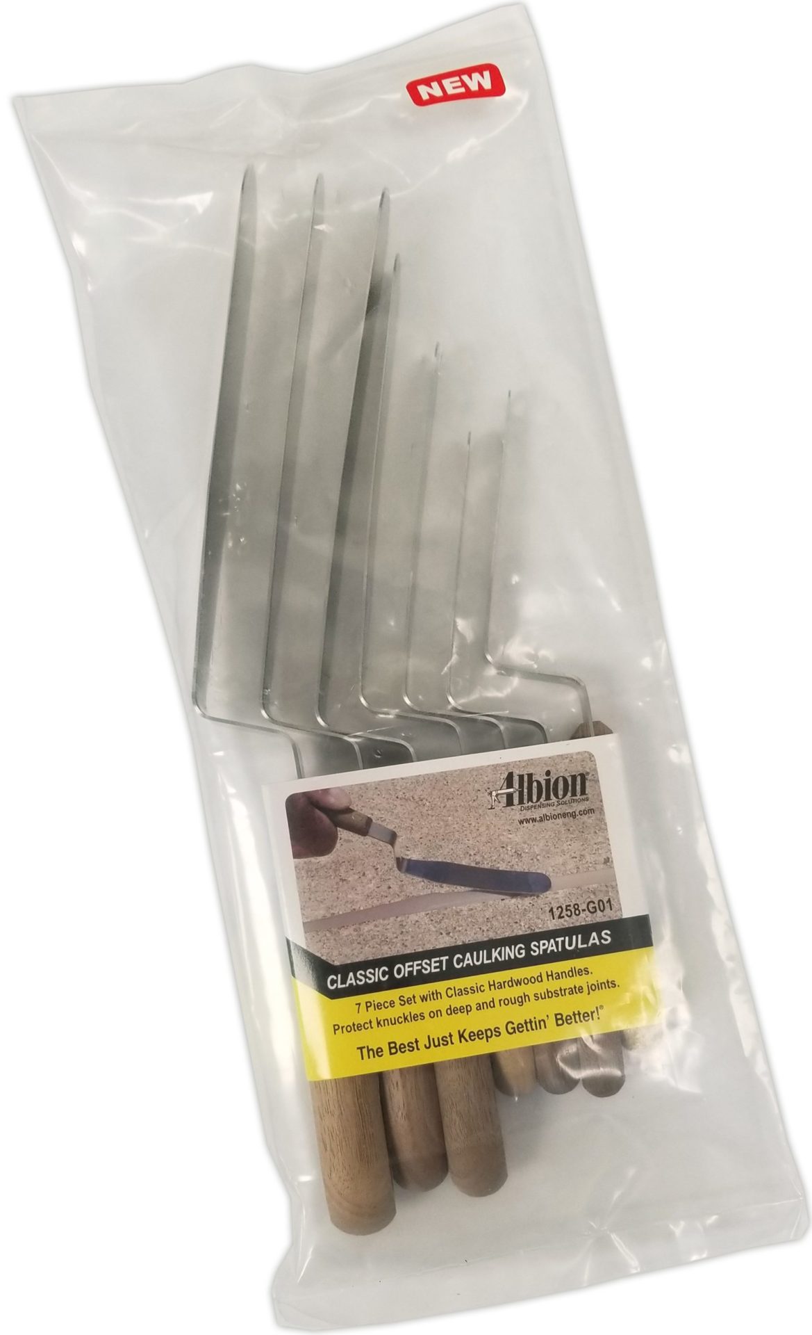 NEW! 7-Piece Classic Offset Caulking Spatula Set - WRYKER Construction Supply