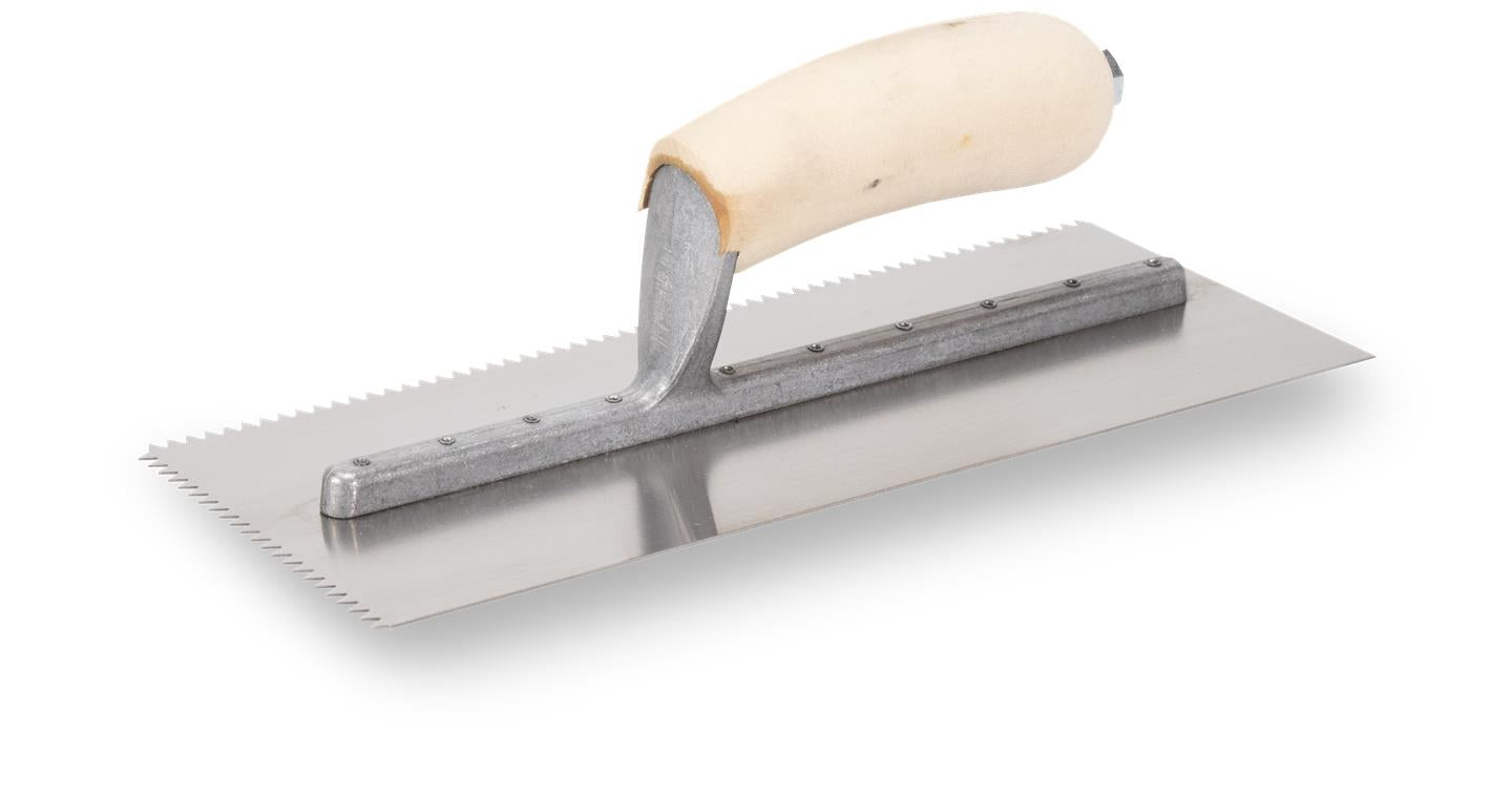Marshalltown 17935 5/32" V Notched Riveted Trowel 11" X 4.5" + Wood Handle