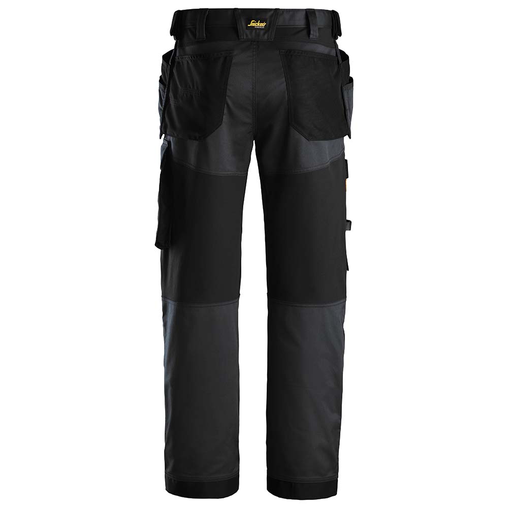 Snickers U6251 AllroundWork Stretch Loose Fit Work Pants + Holster Pockets (Black/Black)