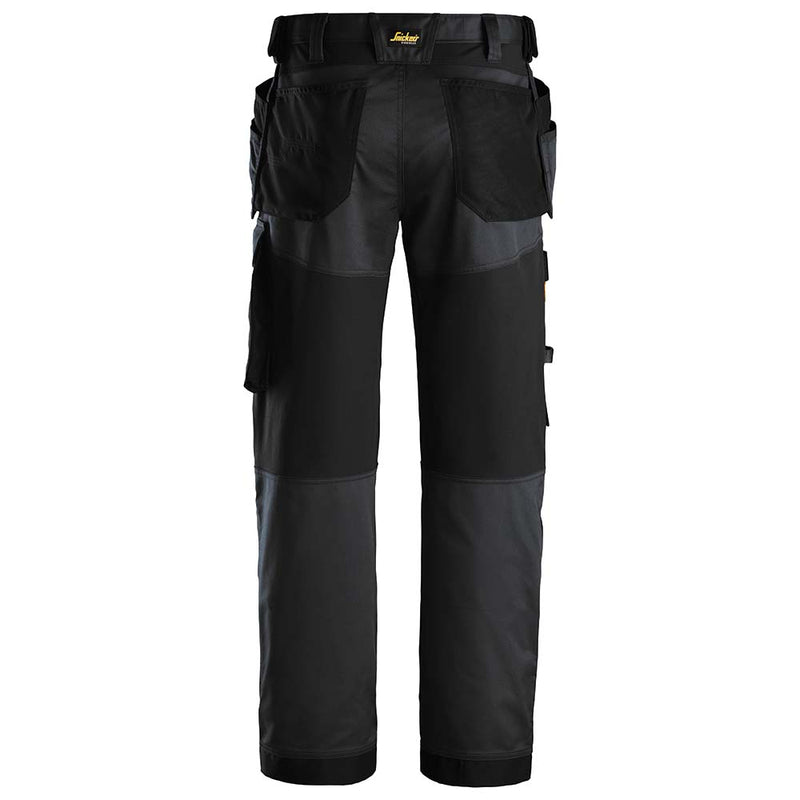 AllroundWork Stretch Loose Fit Work Pants + Holster Pockets (Black/Black)
