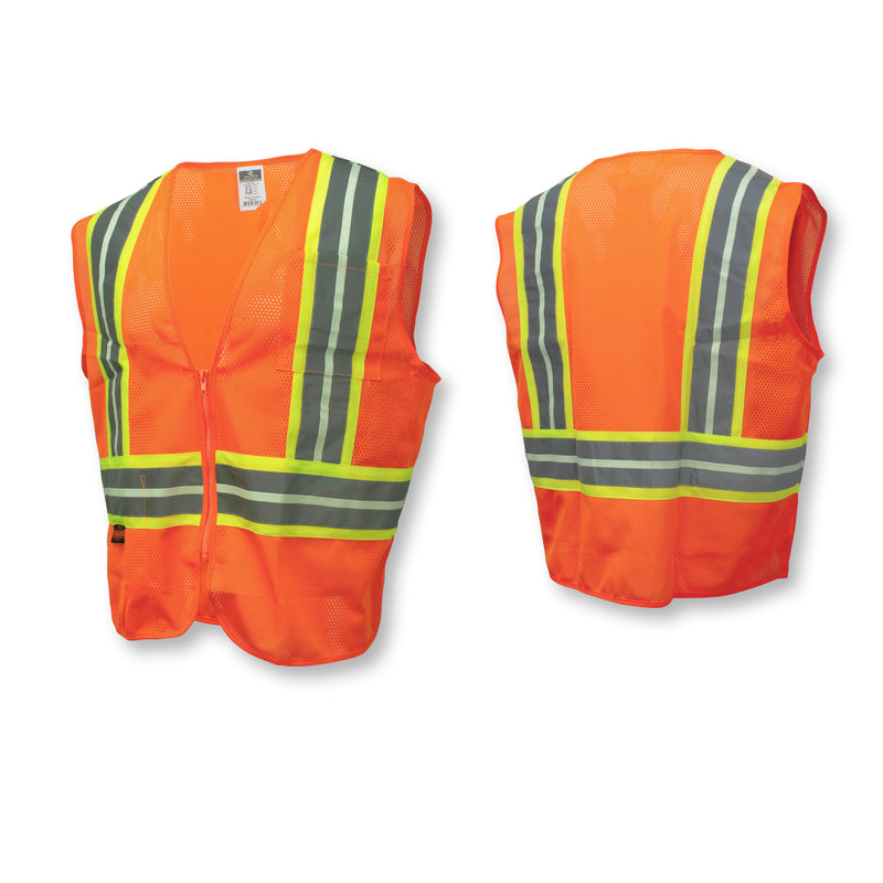 SV22GL-2 Economy Type R Class 2 Safety Glow-in-the-Dark Vest with Two-Tone Trim