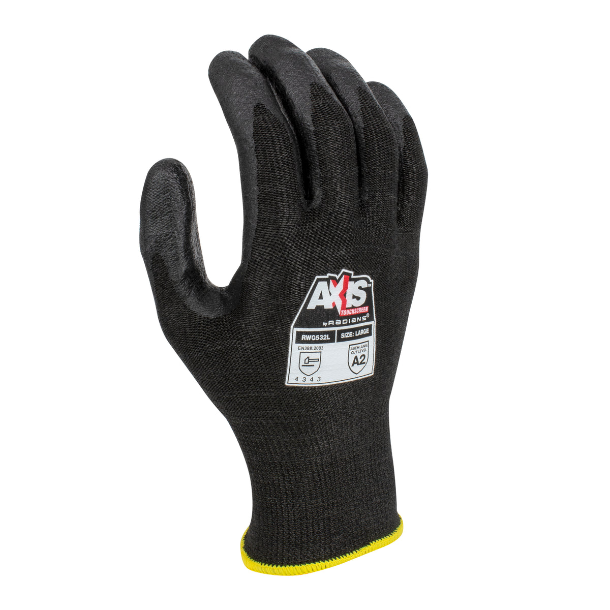 Guante de trabajo con pantalla táctil RWG532 AXIS™ nivel de protección contra cortes A2 (paquete de 12)