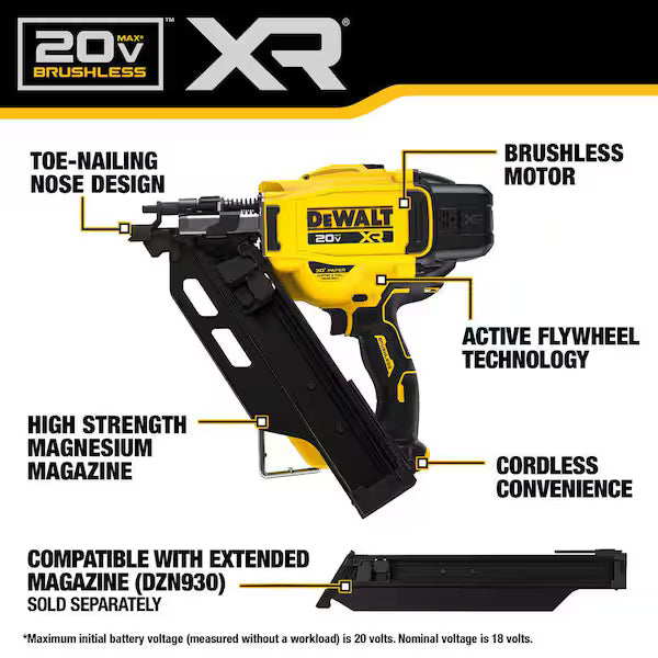 DeWALT DCN930B Angled Framing Nailer 2"-3 1/2" (Tool Only)