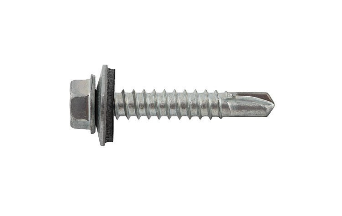 DeWALT TEK-3 DrillIt® Drill Screws with Bonded Sealing Washer, #3 Point Type, 5/16" Indented Hex Washer Head, Zinc Finish