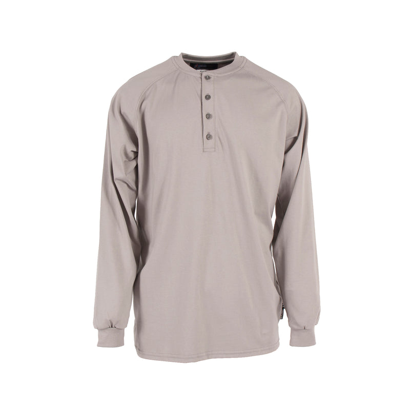 Radians VI6HSGY FR 6 oz Cotton Gray Henley Work Shirt (CAT 2)