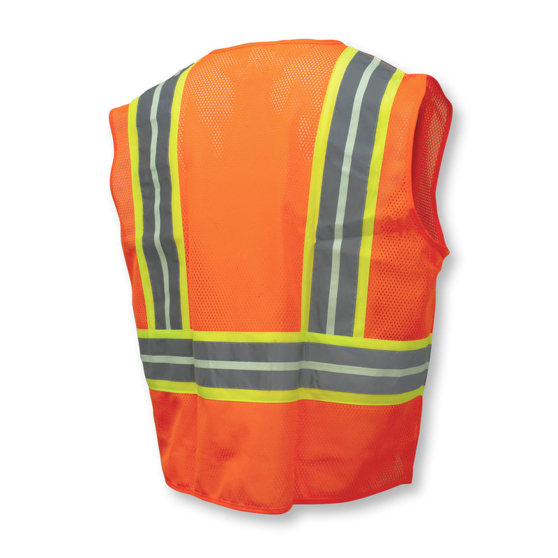 SV22GL-2 Economy Type R Class 2 Safety Glow-in-the-Dark Vest with Two-Tone Trim