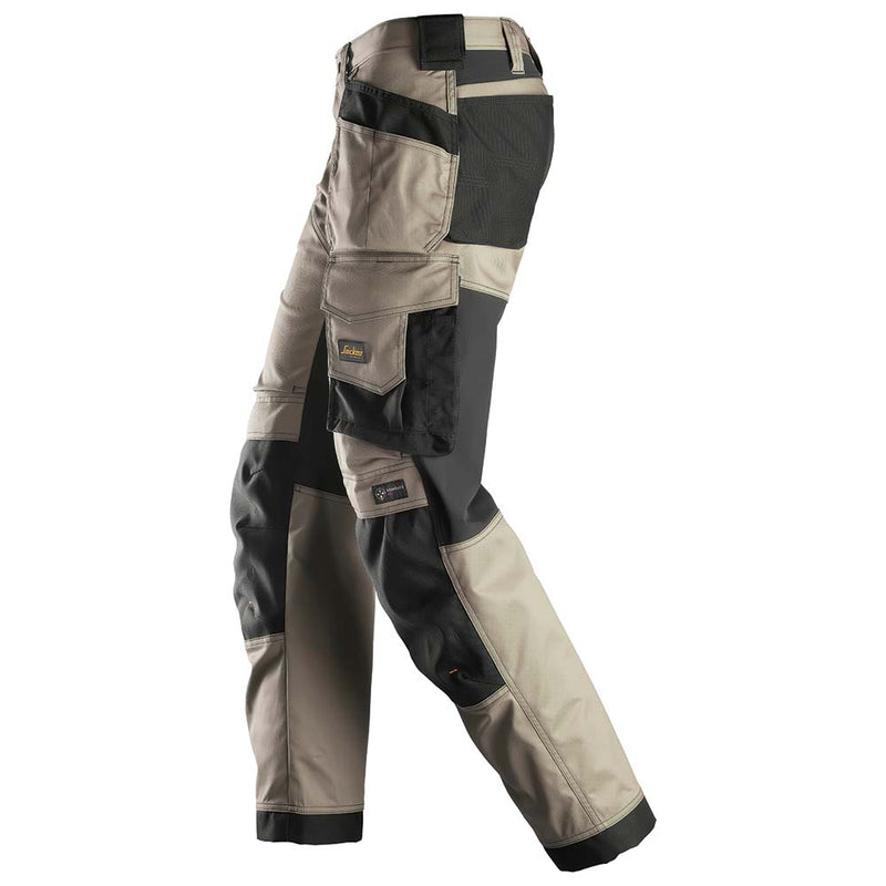 AllroundWork Stretch Loose Fit Work Pants + Holster Pockets (Khaki/Black)
