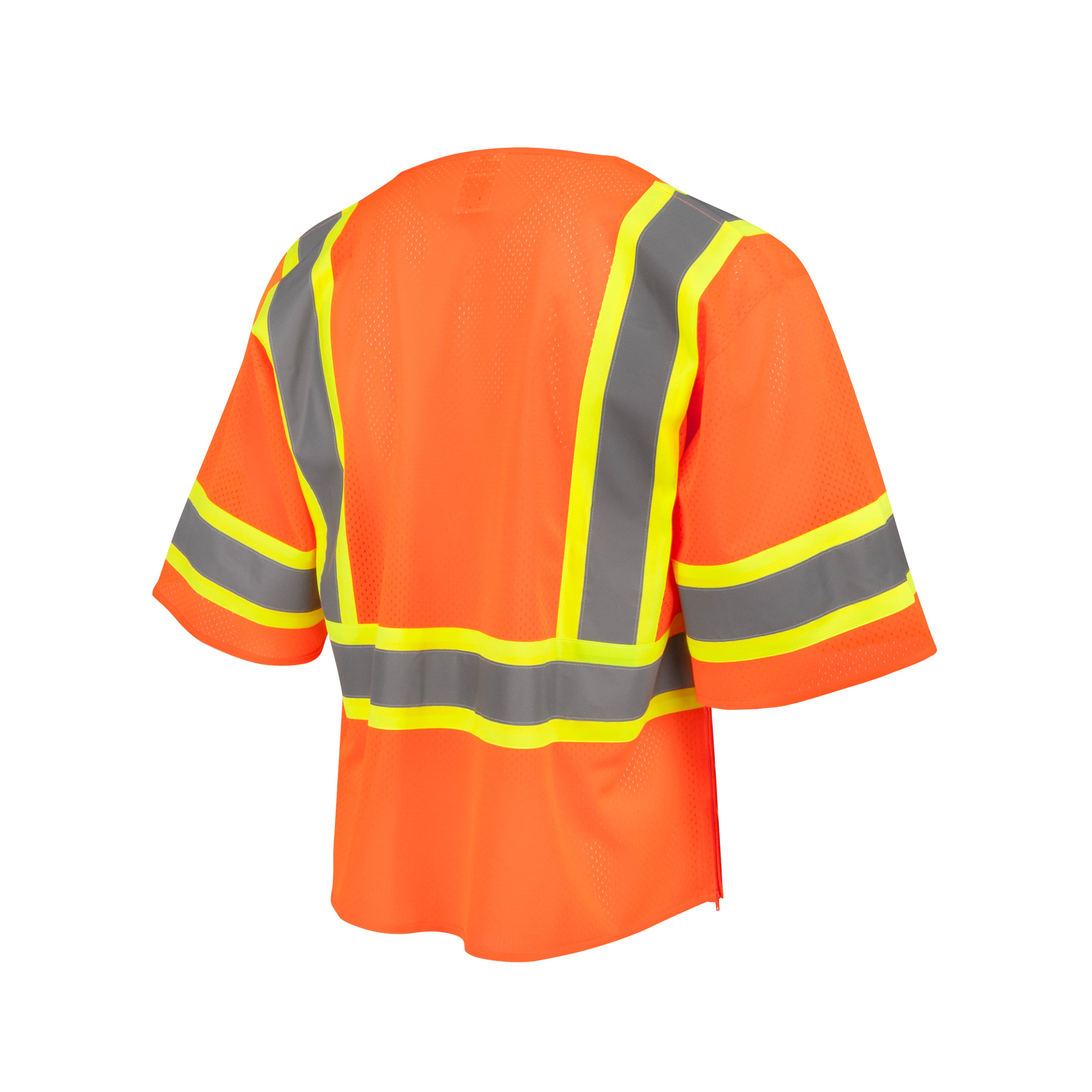SV232-3 Two Tone Surveyor Type R Class 3 Mesh Safety Vest with Dual Side Zippers