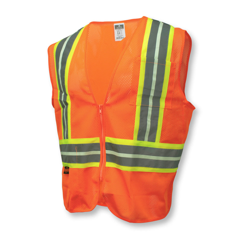 SV22GL-2 Economy Type R Class 2 Safety Glow-in-the-Dark Vest with Two-Tone Trim