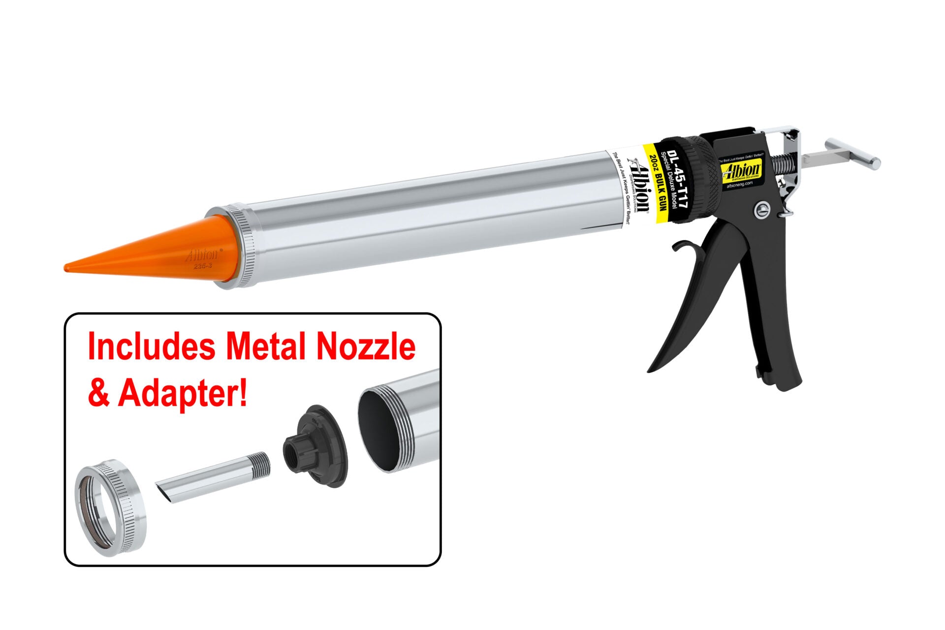 20oz Special Deluxe Manual Bulk Gun w/ Orange Cone Nozzles