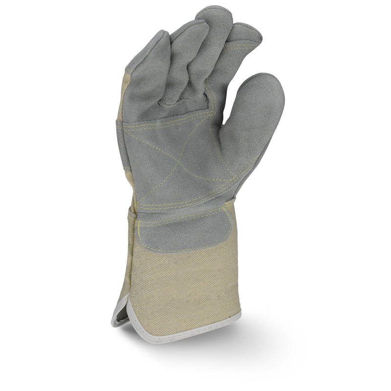 RWG3400W Side Split Gray Cowhide Leather Double Palm Glove (Pack of 12)
