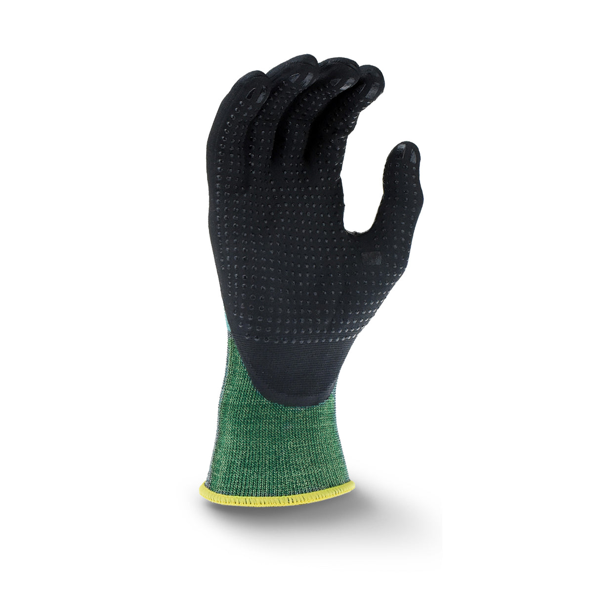 Guantes Axis Cut 2 - Carcasa de HPPE verde con puntos de PVC