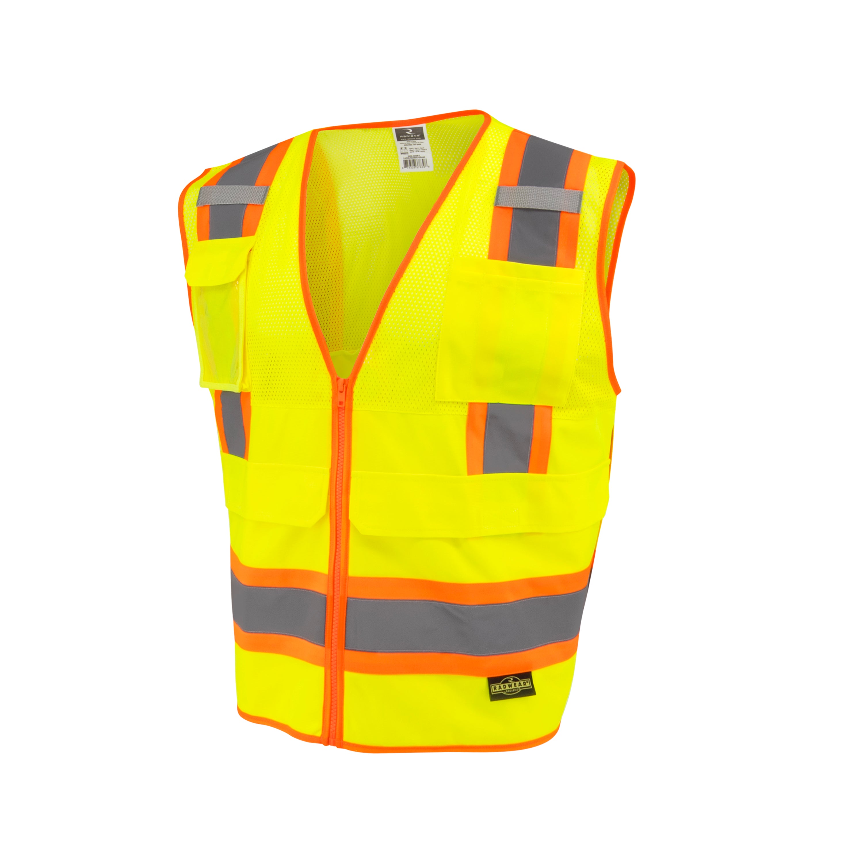 SV69-2 Two Tone Surveyor Type R Class 2 Mesh/Solid Safety Vest with Plan/Tablet Pocket