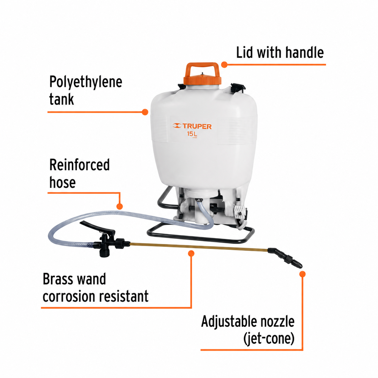 Truper Backpack Sprayer 5.2 Gallon 60 PSI