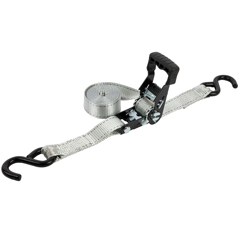 Ratchet Tie Down Straps 1.25"x12' 2500 lb Load Rating Long Rubber Padded Handles 2 Pack