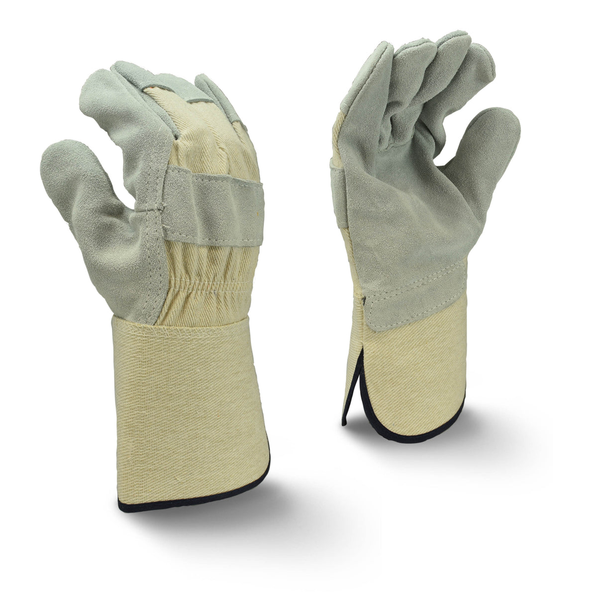 RWG3400WG Side Split Gray Cowhide Leather Glove with Gauntlet Cuff (Pack of 12)