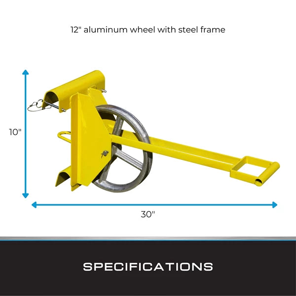 Ladder Mount Hoisting Wheel 12" with Long Handle